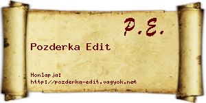 Pozderka Edit névjegykártya